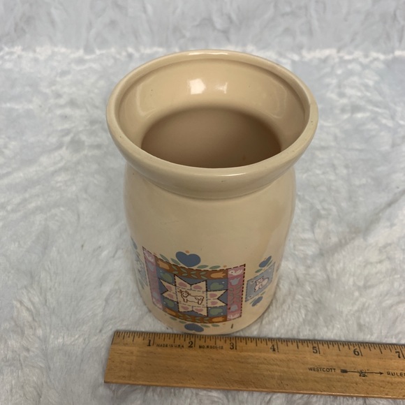 Beige Country Quilt Ceramic Milk Jug Vintage Taiwa - Picture 7 of 7